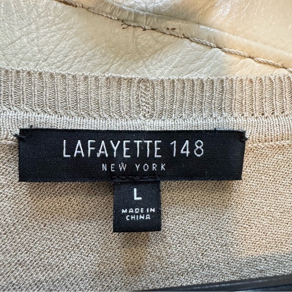 Lafayette 148 New York Striped Pullover Top Dolman Sleeve L - Picture 5 of 6